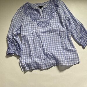 Talbots Light Blue Gingham Blouse